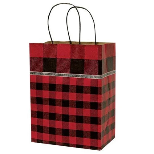 Queen - size bed skirts with ruffled edgesRed Buffalo Check Gift Bag Medium