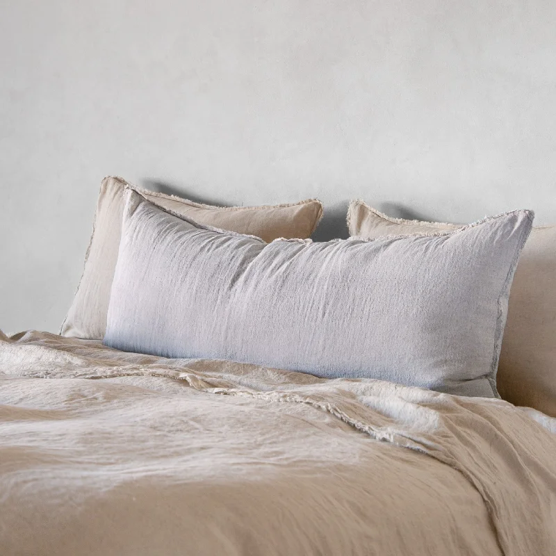 Round Pillows for Boho-Style InteriorsFlocca Linen Body Pillow - Fog