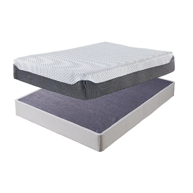 Natural latex and organic cotton blend mattressesSignature Design by Ashley 12 Inch Chime Elite White/Gray 2-Piece King Mattress Package