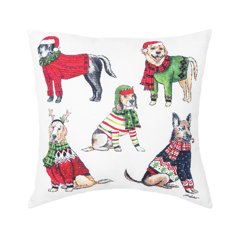 Round Pillows for Boho-Style InteriorsDog Christmas Pillow