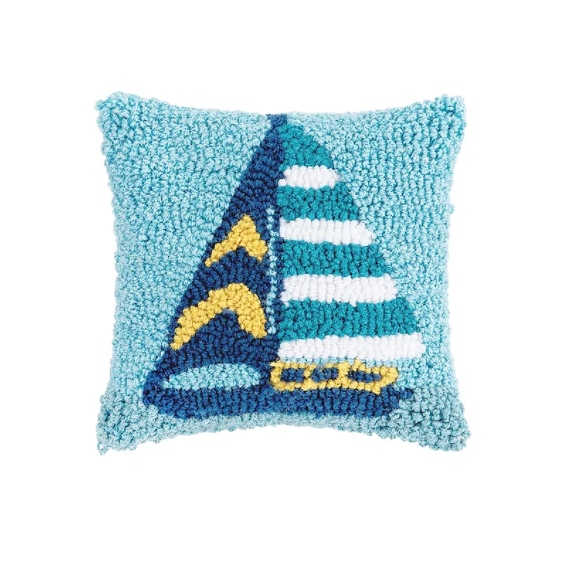Round Pillows for Boho-Style InteriorsSailboat Stripe Hooked Mini Pillow