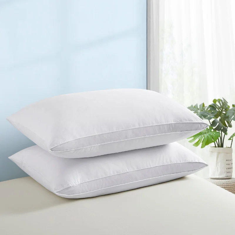 Pregnancy Pillows for Expectant Mothers2 Pack Gusseted Goose Feather Bed Pillows with Cotton Cover - White Pregnancy Pillows for Expectant Mothers2 Pack Gusseted Goose Feather Bed Pillows with Cotton Cover - White