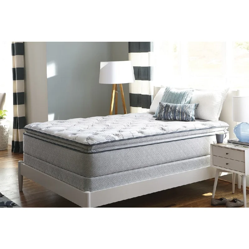 Innerspring mattresses with coil counts for supportSealy Sand Cove Plush Euro Pillow Top Twin-size Mattress Set - White