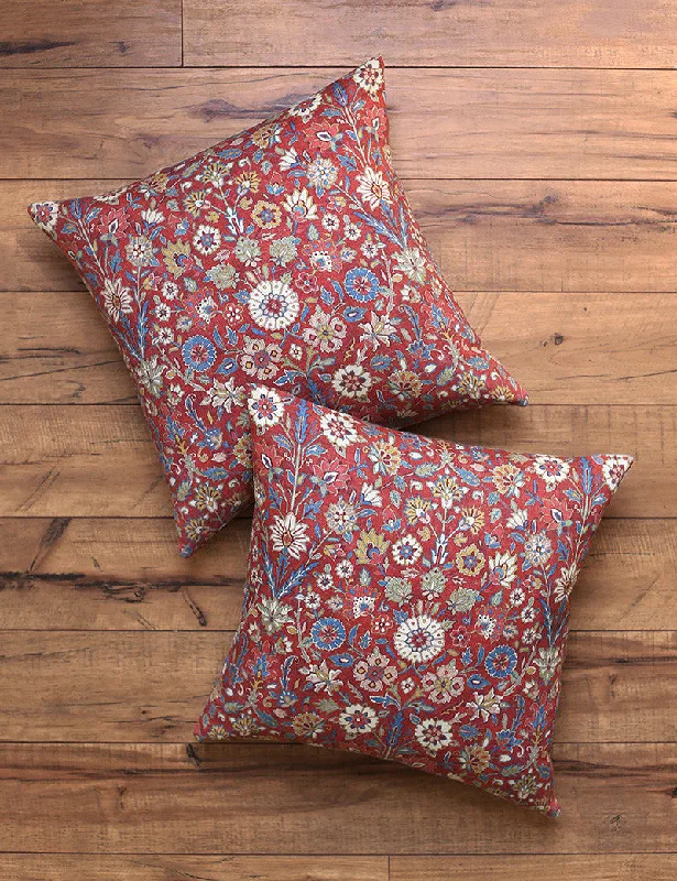 Travel Pillows for Long JourneysIndira Crimson Throw Pillow Pair
