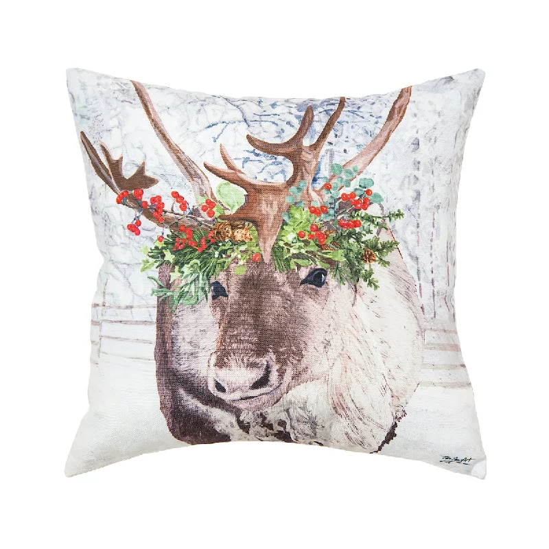 Travel Pillows for Long JourneysReindeer Flower Crown Pillow