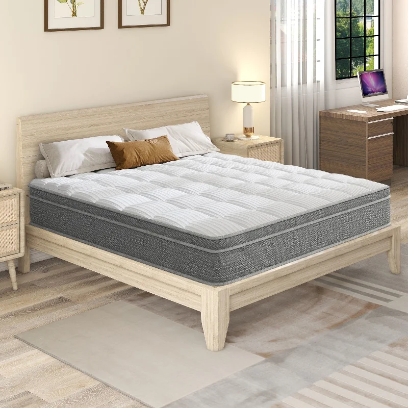 Hybrid mattresses combining foam and innerspring technologyMoasis 10-Inch Hybrid Mattress with Cooling-Gel Memory Foam Pocket Coils Mattress in a Box