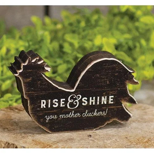 Bed skirts with a beach - themed printRise & Shine Chunky Wood Rooster Sitter