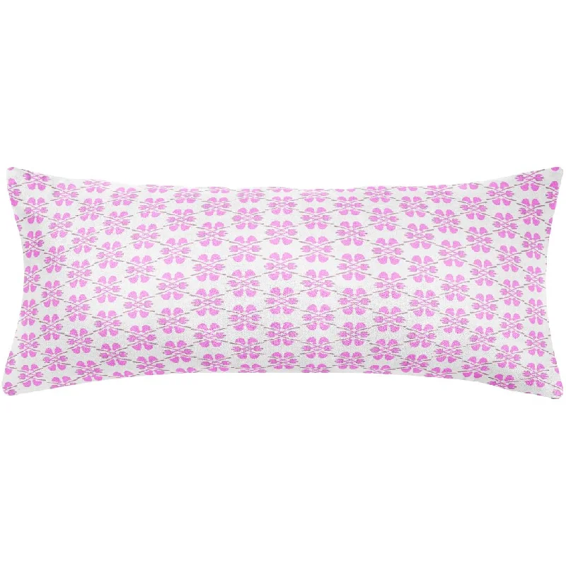 Plush Pillows for a Cozy BedClover Pink 14x36 Pillow