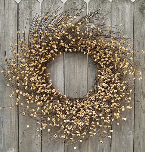 Bed skirts in neutral colors for easy pairingTeastain Buttercup Wreath 20"