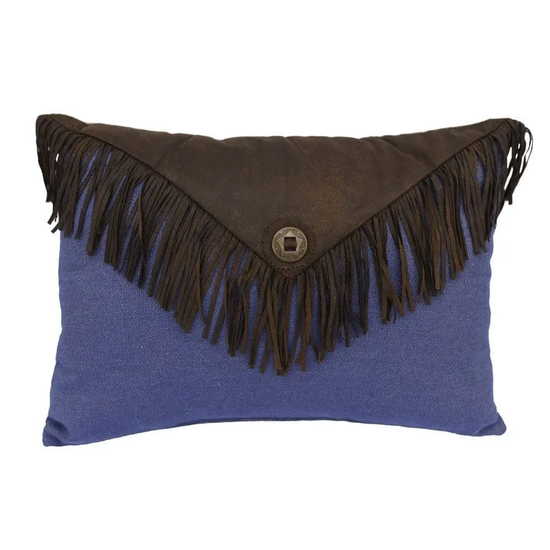 Kids Pillows with Fun DesignsDenim Envelope Fringed Pillow