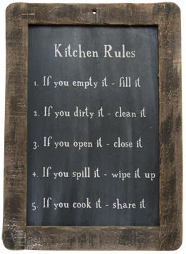 Floral - printed bed skirts for a feminine touchKitchen Rules Blackboard