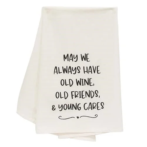Bed skirts with a ruffled tiered designMay We Always Have Old Wine Old Friends Dish Towel Bed skirts with a ruffled tiered designMay We Always Have Old Wine Old Friends Dish Towel