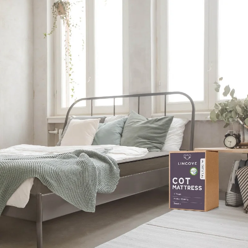 Innerspring mattresses with coil counts for supportLincove Cot Foam Mattress