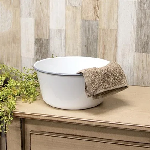 Bed skirts with a high - thread count for a quality feelGray Rim Enamelware Mixing Bowl Bed skirts with a high - thread count for a quality feelGray Rim Enamelware Mixing Bowl