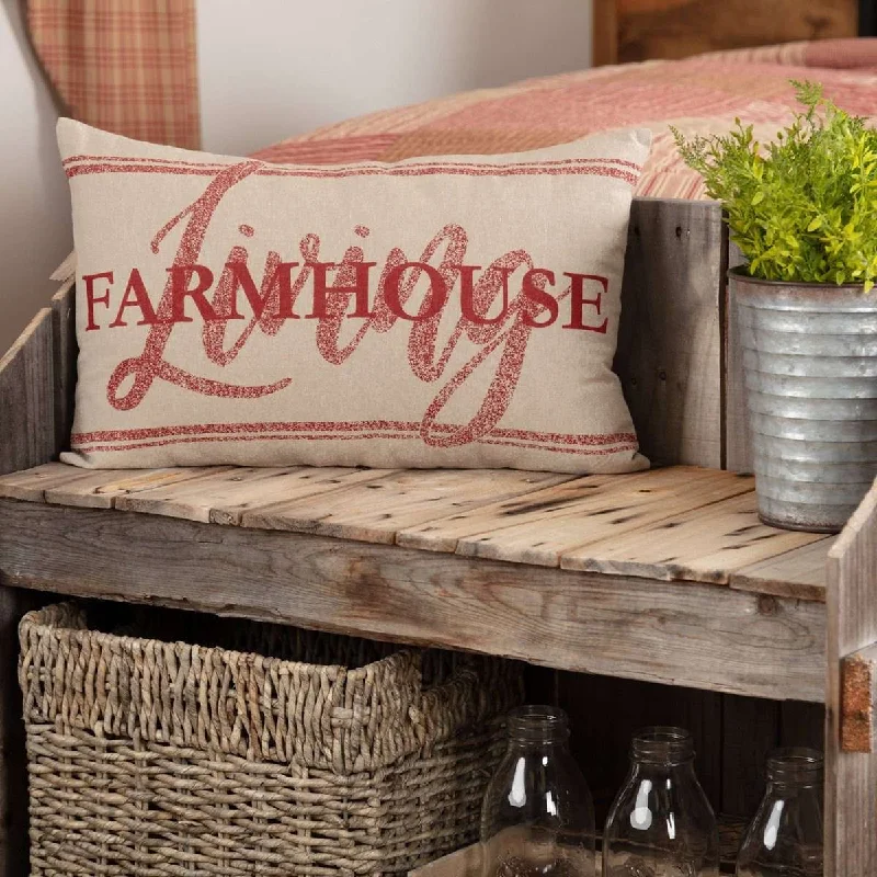 Pregnancy Pillows for Expectant MothersSawyer Mill Red Farmhouse Living Pillow 14"x22" Country Red, Khaki VHC Brands