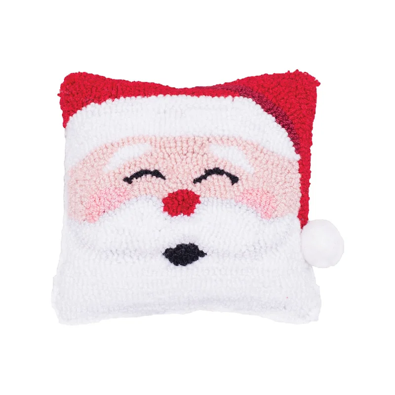 Silk Pillows for Smooth Skin and HairHappy Santa Hooked Mini Pillow