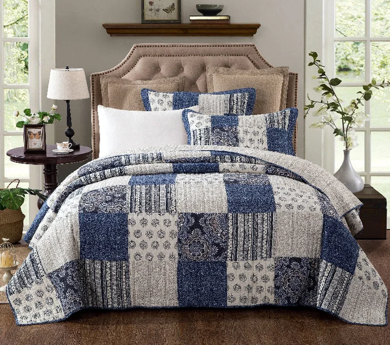 victorian style bedspreads with intricate embroidery for a classic and elegant touchDaDa Bedding Bohemian Denim Blue Elegance Patchwork Cotton Bedspread Set (JHW-660) victorian style bedspreads with intricate embroidery for a classic and elegant touchDaDa Bedding Bohemian Denim Blue Elegance Patchwork Cotton Bedspread Set (JHW-660)