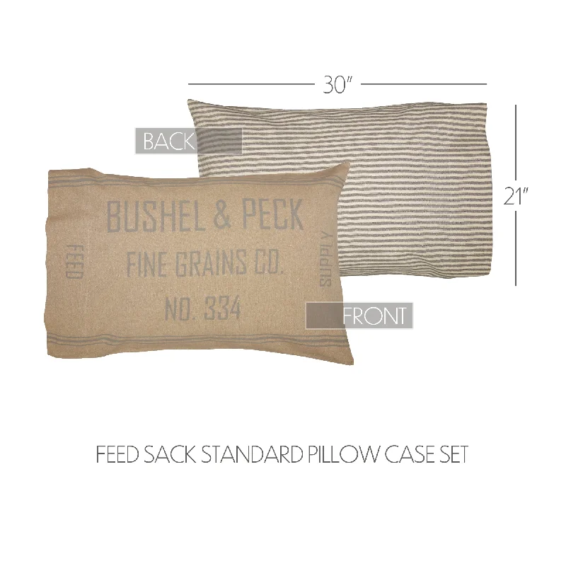 Bed skirts with a vintage - inspired patternGrace Feed Sack Standard Pillow Case Set of 2 21x30 Bed skirts with a vintage - inspired patternGrace Feed Sack Standard Pillow Case Set of 2 21x30