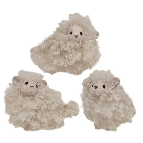 Bed skirts with a country - style pattern3/Set Mini Handcrafted Fuzzy Sheep