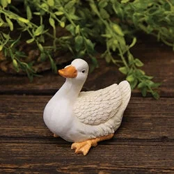 Bed skirts with a herringbone pattern for a sophisticated lookWhite Resin Duck A