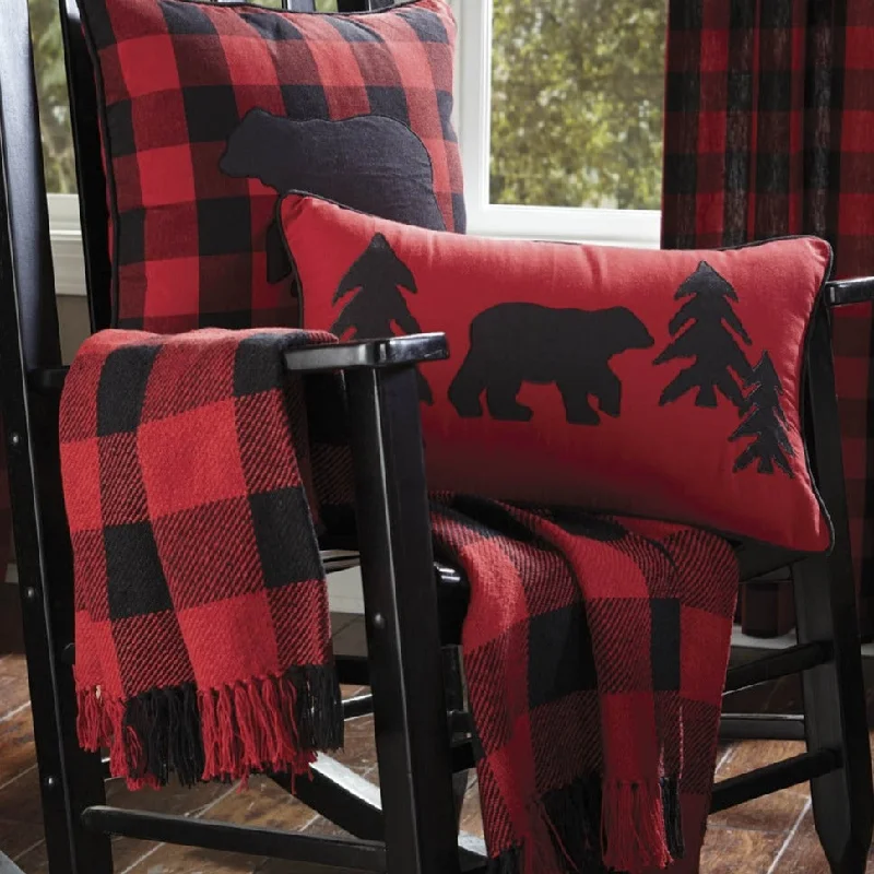 Adjustable Pillows for Customized ComfortBuffalo Black Red Bear Pillow