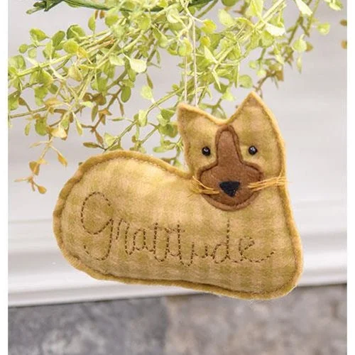 Bed skirts with a multi - colored patternGratitude Cat Ornament