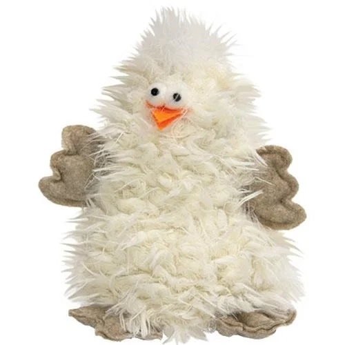 Bed skirts with a damask pattern for an elegant lookFuzzy White Chicken