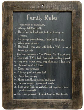 Bed skirts with a high - quality elastic waistbandFamily Rules Blackboard