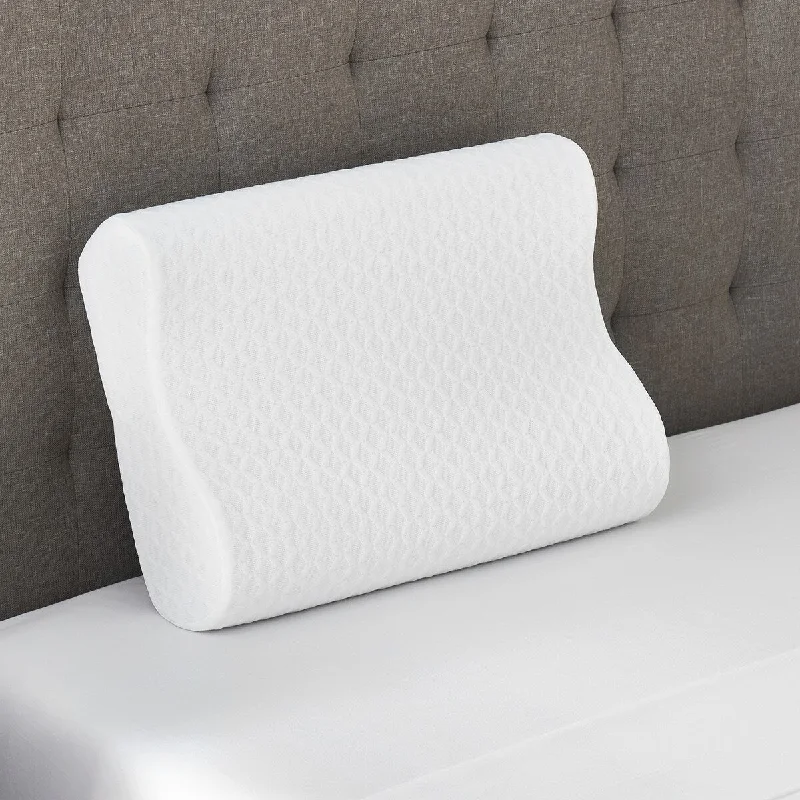 Memory Foam Pillows for Neck SupportBodipedic Classics Gel-Infused Contour Memory Foam Bed Pillow - White