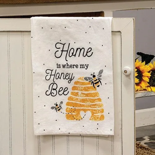 Bed skirts in pastel shades for a delicate lookHome Is Where My Honey Bee Dish Towel Bed skirts in pastel shades for a delicate lookHome Is Where My Honey Bee Dish Towel