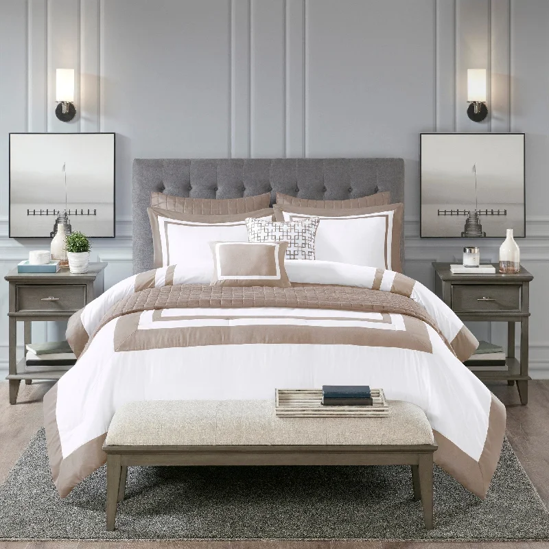 Silk - filled comforters for a luxurious and smooth touchMadison Park Lexington 8 Piece Comforter and Quilt Set Collection