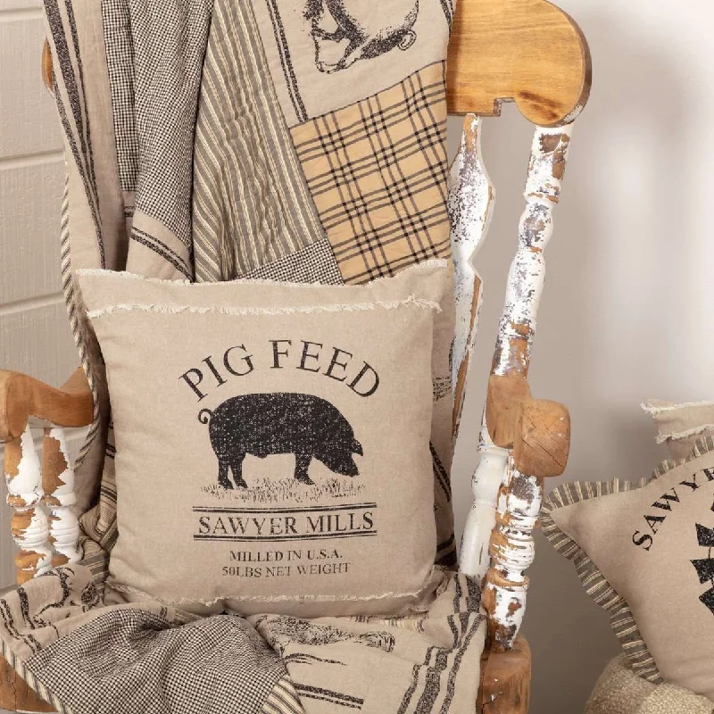 Hypoallergenic Pillows for Allergy SufferersSawyer Mill Charcoal Pig Pillow 18"