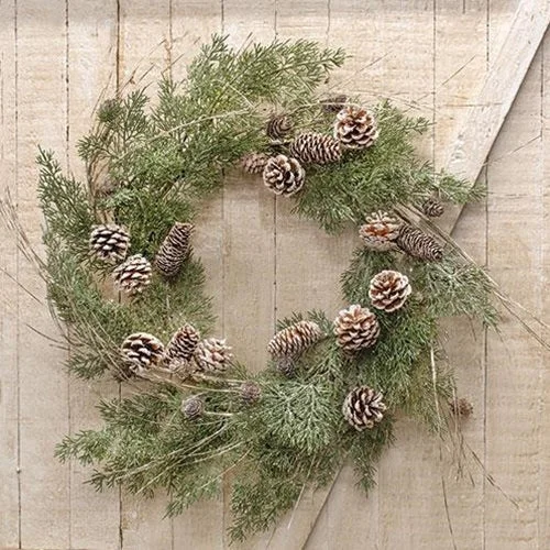 California king bed skirts for a larger bedBirch Tipped Cedar Wreath 24"