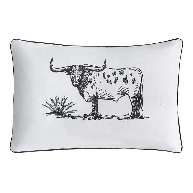 Memory Foam Pillows for Neck SupportRanch Life Steer Indoor/ Outdoor Pillow- Black and White