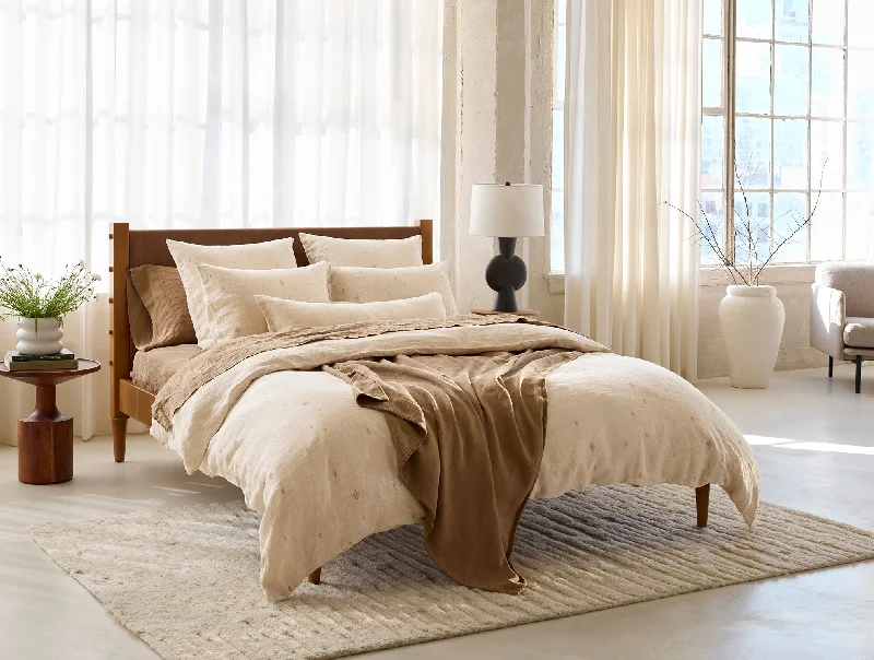 Cooling Pillows for Hot SleepersCambria Embroidered Organic Linen Duvet Cover