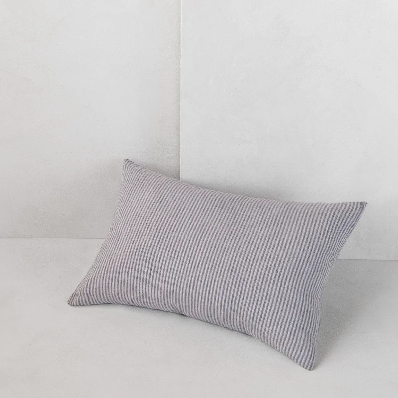 Cotton Pillows for Natural ComfortBasix Stripe Linen Pillow - Tempest/Fog