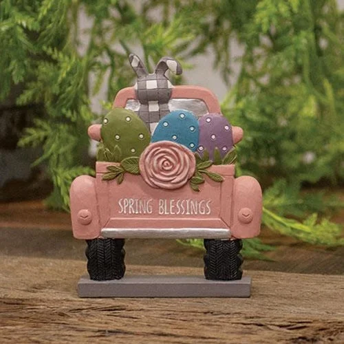 Bed skirts with a eco - friendly materialSpring Blessings Resin Truck With Easter Eggs