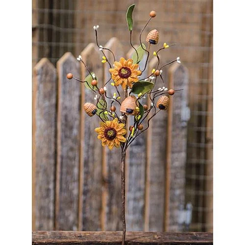 Bed skirts with a tropical print for a vacation - inspired feelSunflower Beehive Spray 19"
