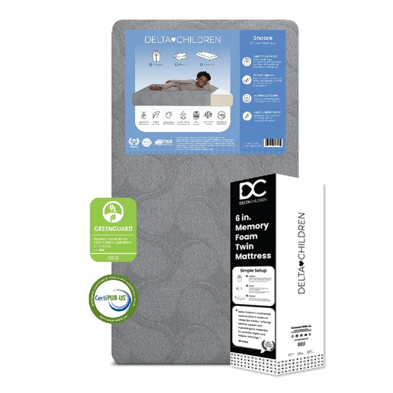 Bamboo - charcoal infused mattresses for odor absorptionSnooze 6in Twin Mattress by Delta Children