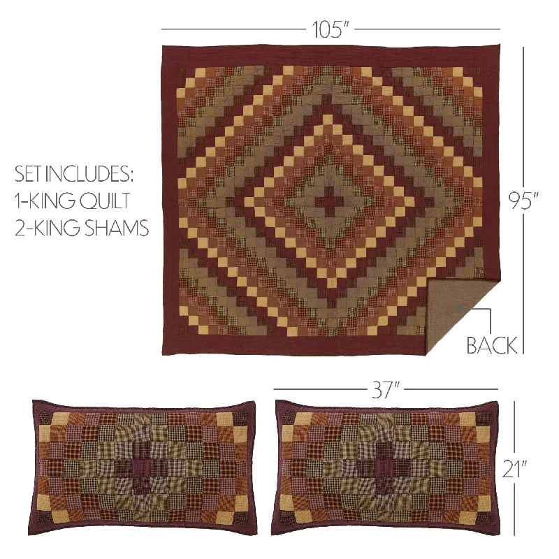 Bed skirts in bold colors for a statement - making lookHeritage Farms King Quilt Set; 1-Quilt 105Wx95L w/2 Shams 21x37 Bed skirts in bold colors for a statement - making lookHeritage Farms King Quilt Set; 1-Quilt 105Wx95L w/2 Shams 21x37