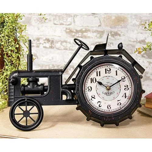 Bed skirts with a modern art - inspired printFarmhouse Black Tractor Clock