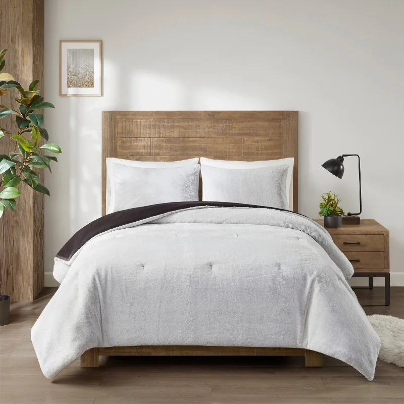Silk - filled comforters for a luxurious and smooth touchMadison Park Everett Faux Fur to Mink Down Alternative Comforter Set