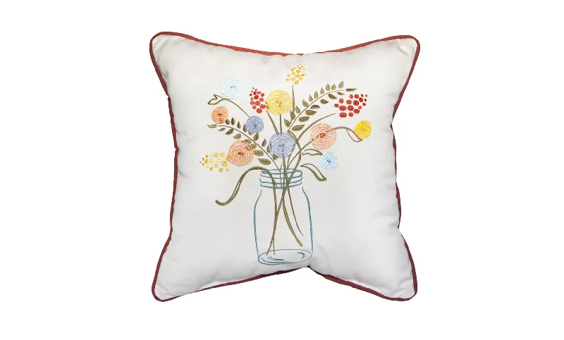 Queen - size mattresses for couples and standard bedroomsFlower Mason Jar Pillow