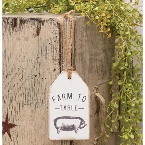 Queen - size bed skirts with ruffled edgesFarm To Table Pig Wood Tag