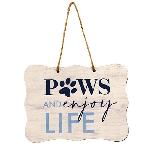 Checkered bed skirts for a classic patternPaws and Enjoy Life Ribbon Sign 8" x 6"