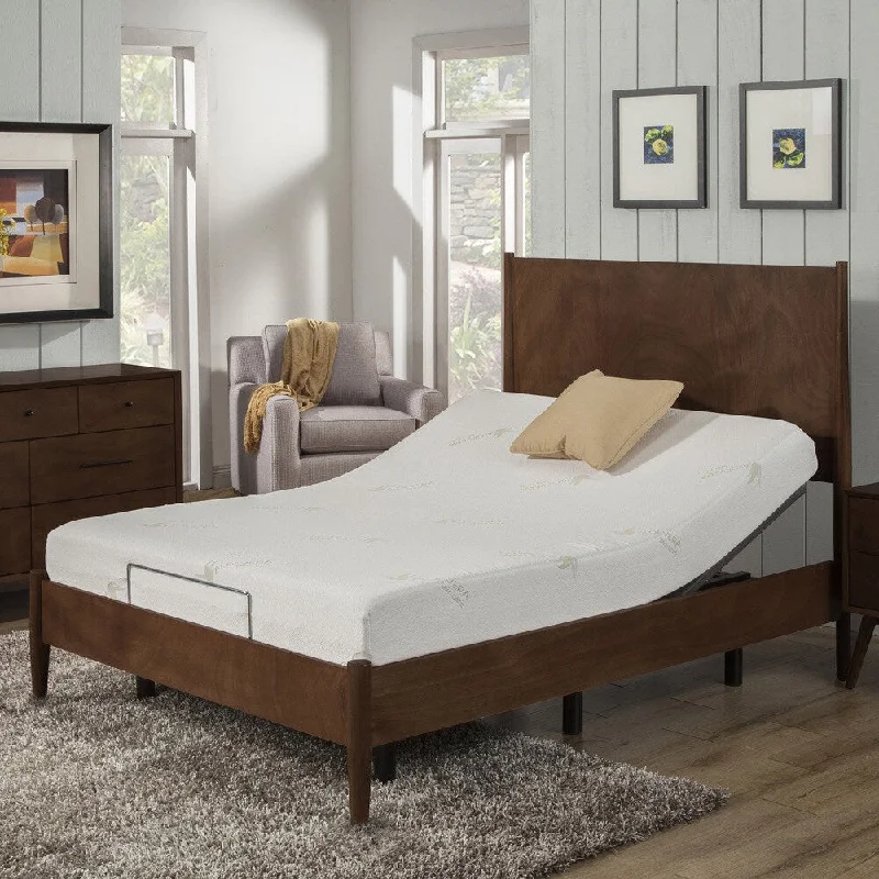 Polyester - foam mattresses for budget - friendly optionsAC Pacific Aloe Vera 8-inch Memory Foam Mattress and Adjustable Base Set