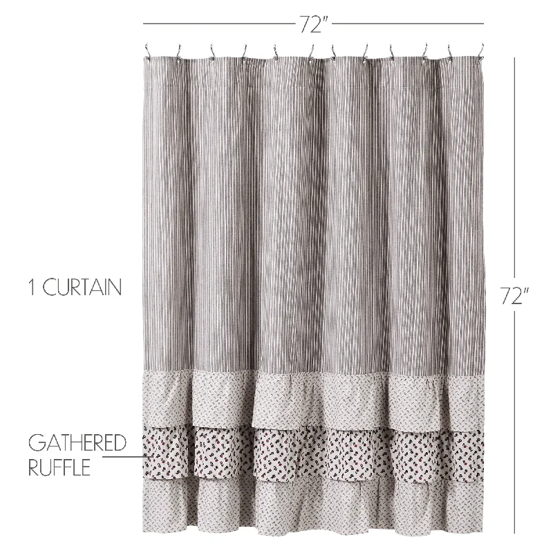 Queen - size bed skirts with ruffled edgesFlorette Ruffled Shower Curtain 72x72