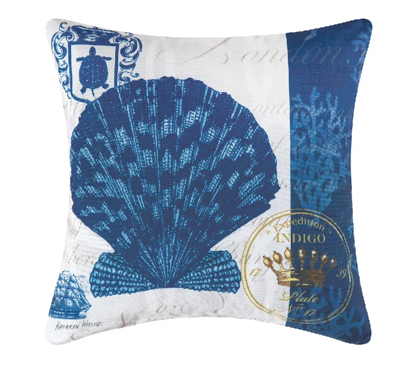 Bolster Pillows for Sofa DecorationIndigo Shell Pillow