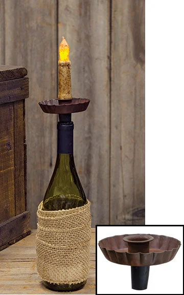Bed skirts with a multi - colored patternRust Wine Bottle Taper Holder