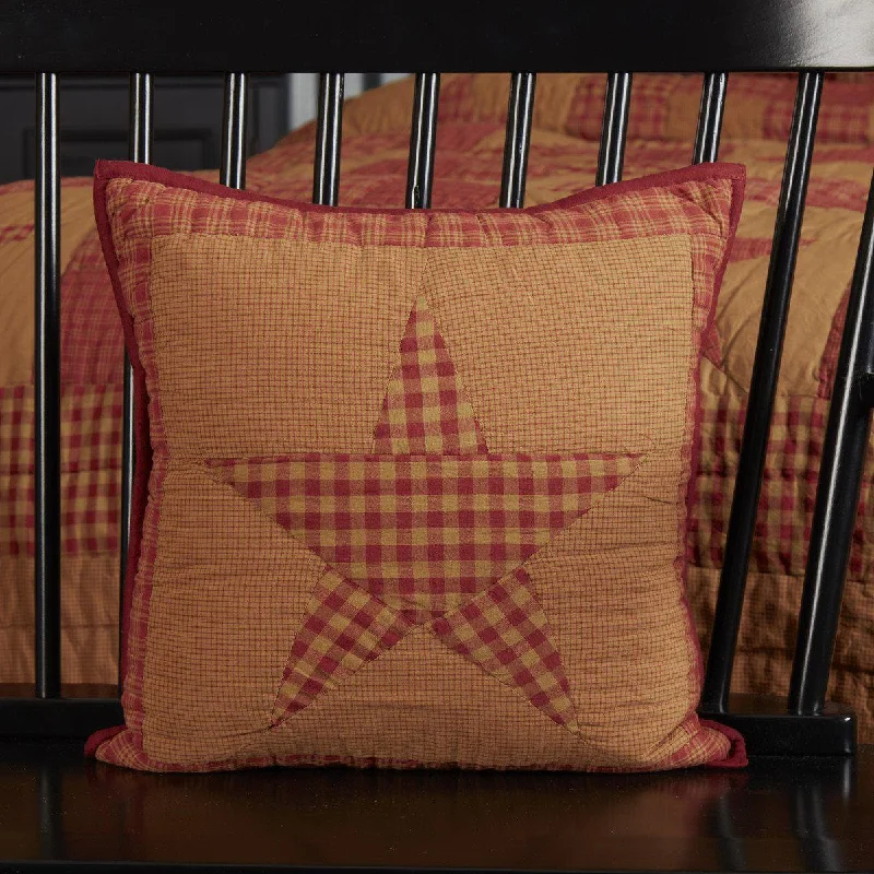 Bolster Pillows for Sofa DecorationBurgundy Star Quilted Pillow 16"